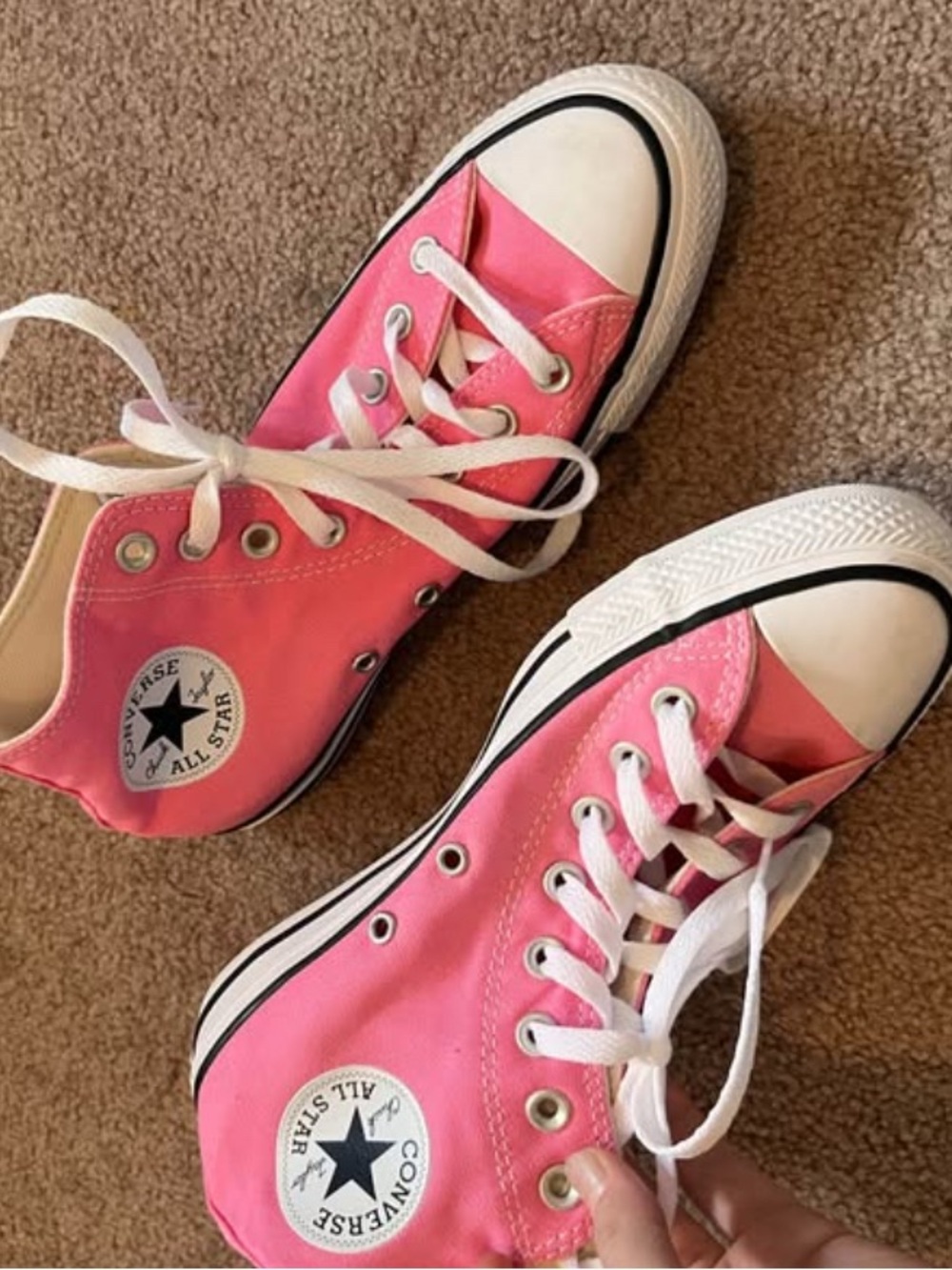 Brand new pink high top converse